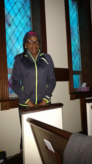 Deonne had enough of all the noise in the church....